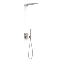 Regendoucheset Inbouw Tres Project Vierkant 30 cm Met Wanddouche en Handdoucheset met Staafhanddouche Rapid Box RVS Tres - thumbnail
