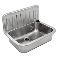 Uitstortgootsteen Differnz 50x35 cm met Afvoerstop RVS Differnz - thumbnail