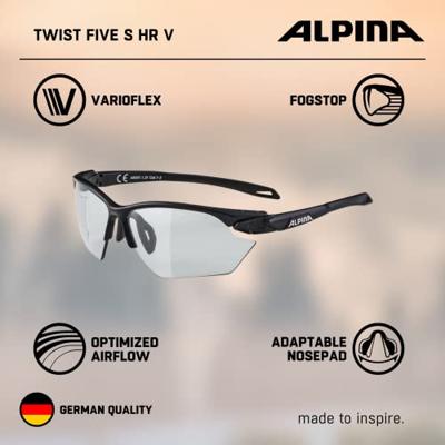 Olympic Sportswear Alpina sports sportbril twist five s hr v zwart