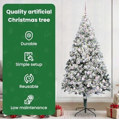 Kunstkerstboom met 300 LED Wit 240 cm PVC en Staal en Kunststof