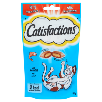 Catisfactions met zalm kattensnack 6 x 60 g