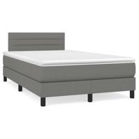 Boxspring met matras stof donkergrijs 120x200 cm - thumbnail
