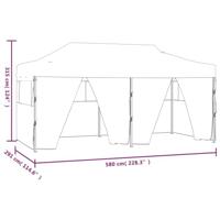 Partytent met 4 zijwanden inklapbaar 3x6 m staal blauw - thumbnail