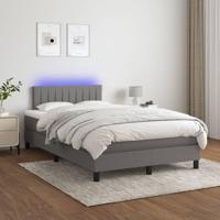 Boxspring met matras en LED stof donkergrijs 120x200 cm - thumbnail