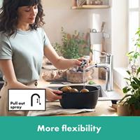Hansgrohe Zesis M33 ééngreeps keukenkraan 160 met metalen uittrekbare vuistdouche, 2jet, chroom - thumbnail