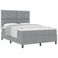 Boxspringbed met Matras Lichtgrijs 140x200 cm Stof - thumbnail