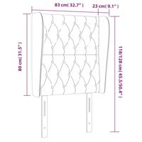 Hoofdbord met randen 83x23x118/128 cm stof blauw - thumbnail