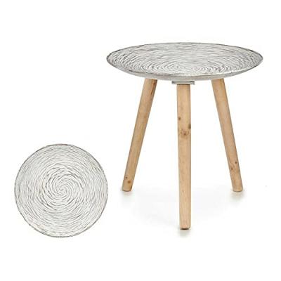 Bijzettafel Gift Decor Wit Bruin Hout 40 x 39 x 40 cm Spiralen