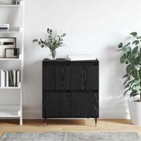 Dressoir met opslag met de deur Zwart 60 x 35 x 70 cm Bewerkt hout - thumbnail