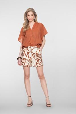 Geisha Short Bi-color 61400-26 Korte Broeken 760 Ecru/tabacco