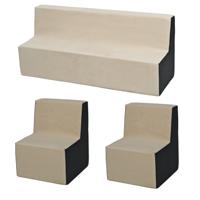 Viking Choice  Schuim meubelset peuter uitgebreid beige & grijs - thumbnail