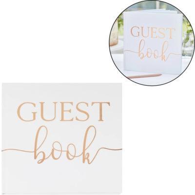 Ginger Ray gastenboek wit 21 cm | 10 stuks