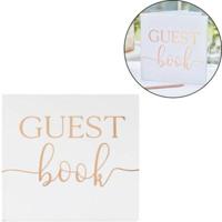 Ginger Ray gastenboek wit 21 cm | 10 stuks - thumbnail