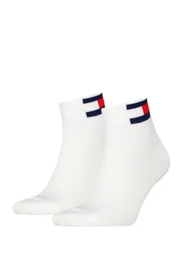 Tommy Hilfiger 2-pack - Quarter Sokken - Katoenen half hoge sokken met vlag