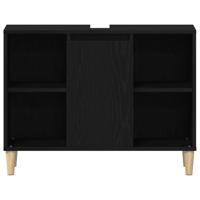 Spoelbakkast 80x33x60 cm bewerkt hout zwart eikenkleurig - thumbnail