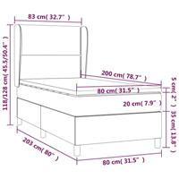 Boxspring met matras stof donkerbruin 80x200 cm - thumbnail
