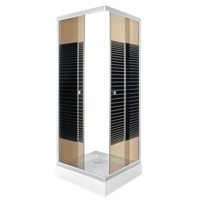 Kerra Pico douchecabine stripe 90x90cm met douchebak - thumbnail