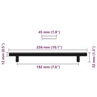 Handvatten 5 st 192 mm roestvrij staal zwart - thumbnail