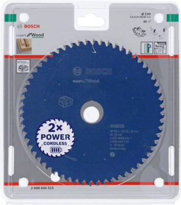 Bosch Accessoires Expert for Wood cirkelzaagblad voor accuzagen 190x1,5/1x30 T60 - 1 stuk(s) - 2608644515 - 2608644515