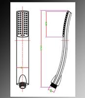 Losse Handdouche Sapho 1-stand Regen Gebogen 24.6 cm Chroom Sapho - thumbnail