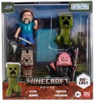 A Minecraft Movie Metalfigs Diecast Mini Figures 4 Pack - Steve, Creeper, Dennis & Malgosha - thumbnail