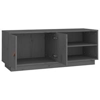 Tv-meubel 105x34x40 cm massief grenenhout grijs - thumbnail
