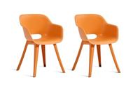Keter Akola Tuinstoelen - 2 stuks -56.5x55x80cm - Oranje - thumbnail