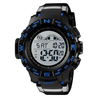 SKMEI 1380 mannen modieuze buiten 50m waterdichte digitale horloge grote Dial sport pols Watch(Blue)