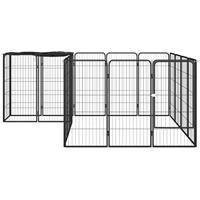 Hondenkennel 18 panelen 50 x 100 cm gepoedercoat staal zwart - thumbnail