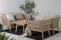 Nohr Loungeset 'Chandni' Acaciahout, Met bank, tafel en 2 stoelen, kleur Bruin - thumbnail
