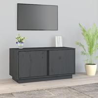 Tv-meubel 80x35x40,5 cm massief grenenhout grijs - thumbnail