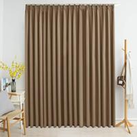 VidaXL Gordijn verduisterend met haken 290x245 cm taupe - thumbnail