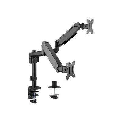 Equip 650133 17"-32" dual monitor desk mount bracket, clamp, 18 kg, 17" - 32", 100 x 100 mm, black