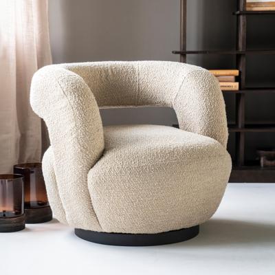 Eleonora Draaifauteuil 'Sharon' Bouclé, kleur Zand Eleonora Draaifauteuil 'Sharon' Bouclé, kleur Zand