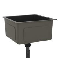 Gootsteen met afvoer handgemaakt roestvrij staal zwart - thumbnail