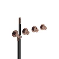 Hotbath Archie - Afbouwdeel - Archie Douche Thermostaat met 2 Stopkranen zonder Uitloop Bcp Pvd - Geborsteld Koper Pvd - thumbnail