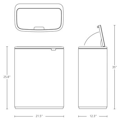 Brabantia Bo touch bin 60 liter matt black - thumbnail