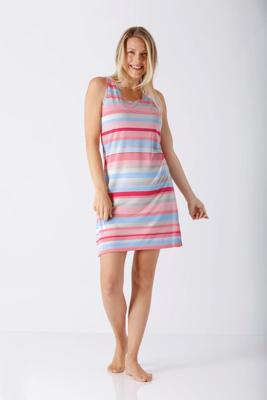 Roze blauw gestreept nachthemd Hajo