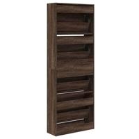 Schoenenkast 60x21x163,5 cm bewerkt hout bruin eikenkleur - thumbnail