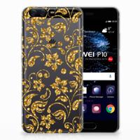 Huawei P10 | TPU Case | Gouden Bloemen - thumbnail