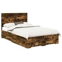 Bedframe met hoofdeinde Gerookt eiken 120 x 190 cm Bewerkt hout - thumbnail
