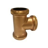 Koppel T Stuk Wiesbaden 32mm tbv Vloerbuis Geborsteld Koper - thumbnail