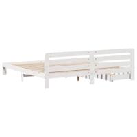Bedframe zonder matras massief grenenhout wit 180x200 cm - thumbnail