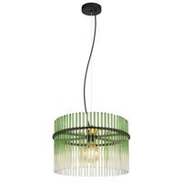 Globo Zwarte hanglampGorley met groen glas Ø 40cm - 15698HG - thumbnail
