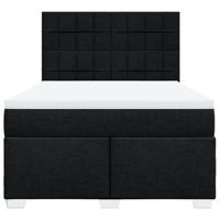 Boxspring met matras stof zwart 140x200 cm - thumbnail