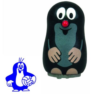 Detoa stempel mol op een step 3,5 cm hout zwart/rood