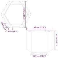 Plantenbak zeshoek 69x60x45 cm gegalvaniseerd staal - thumbnail