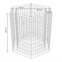 Gabion plantenbak verhoogd zeshoekig 100x90x100 cm - thumbnail