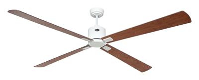 CasaFan ECO NEO III 180-4 WE-NB/KI WiFi Flügel Nussbaum/Kirsche Plafondventilator 28 W (Ø x h) 180 cm x 360 mm Wit Met afstandsbediening, Timer, Met