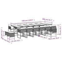 17-delige Tuinset met kussens poly rattan bruin - thumbnail